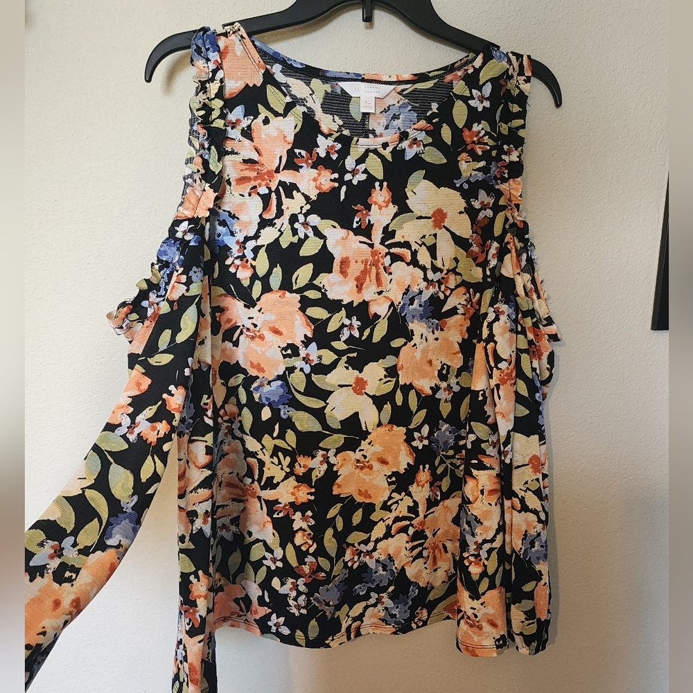 LIKE NEW Womens LC Lauren Conrad Cold Shoulder Blouse